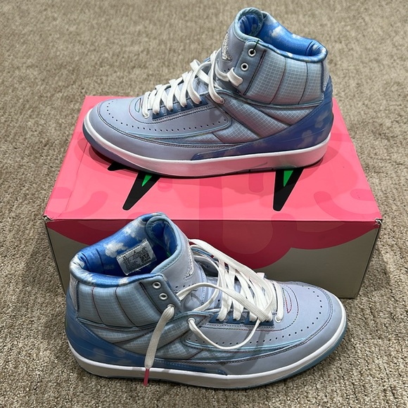 2022 J. Balvin x Air Jordan 2 Retro SP Celestine Blue/White/Multi-Color Size 9.5 - Picture 4 of 9